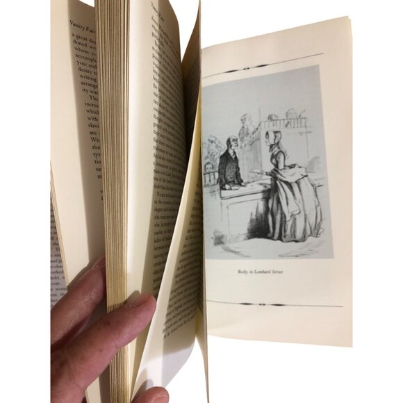 Vanity Fair Leather Bound Book William Makepeace Thackeray Gilded Illust Decor S - Picture 3 of 16